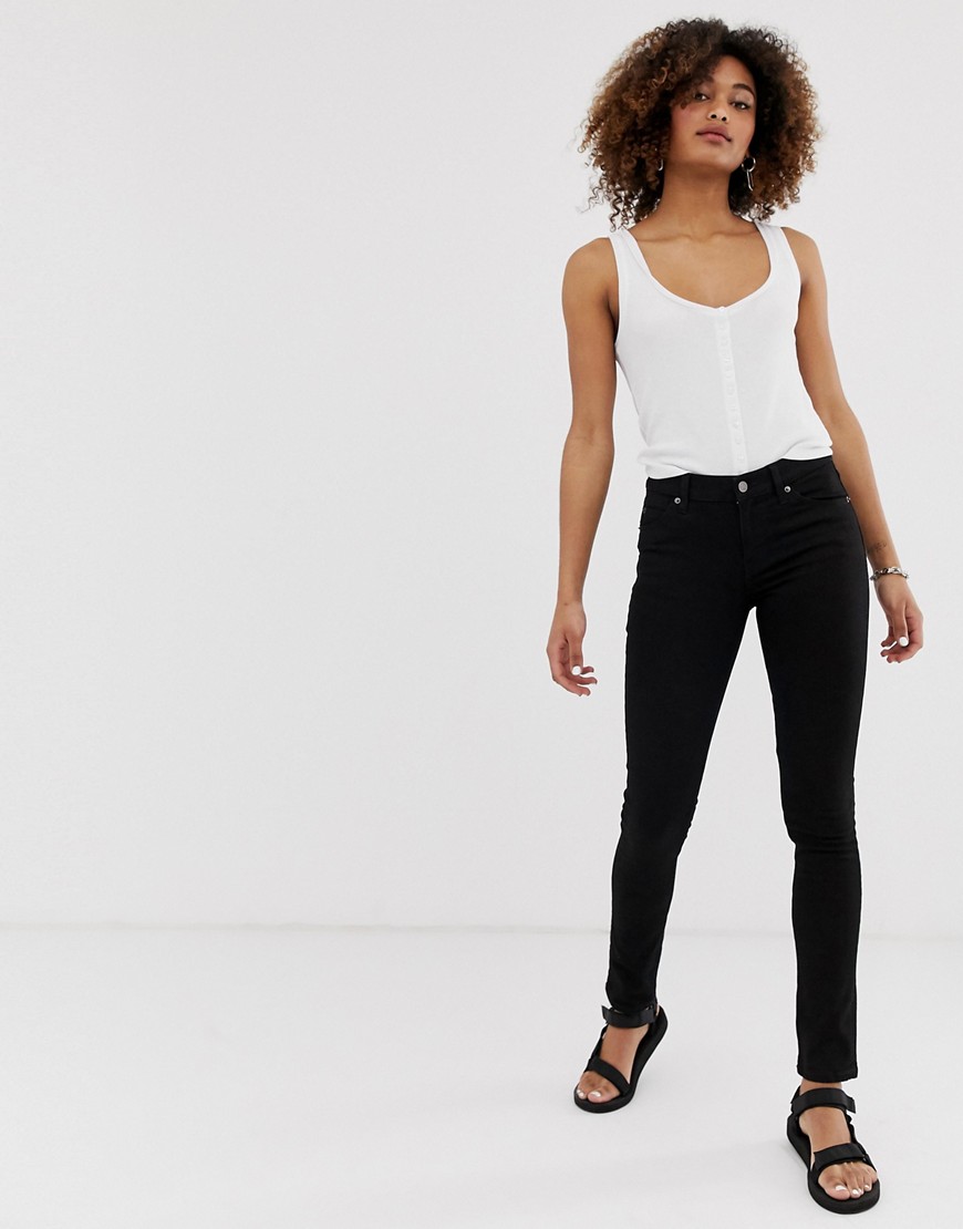 Cheap Monday - Skinny jeans met halfhoge taille-Zwart