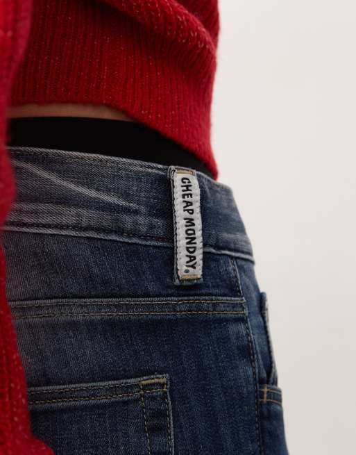 Cheap Monday Sleeze super stretch skinny jeans in blue spray ASOS