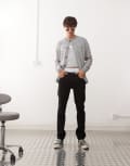 [Cheap Monday] Cheap Monday Sleeze super stretch skinny jeans in clean black rinse wash W25 L32 RINSE WASH BLACK