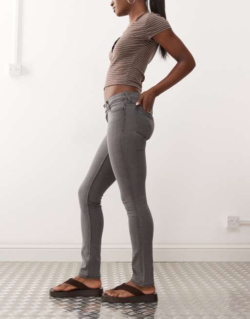 Cheap Monday Sleezie Low rise super stretch skinny jeans in gray wash, 3 of 5