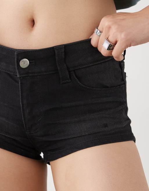Cheap Monday – Sleezie – Svarta, tvättade hotpants-shorts i denim, 2 av 5