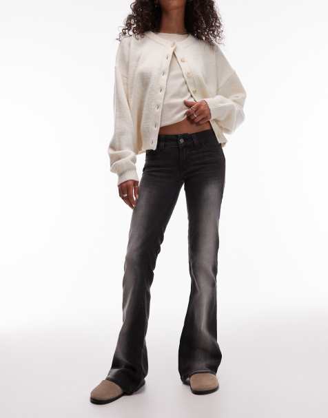 Cheap Monday - Sorte og lavtaljede jeans med bootcut og stretch - view 1