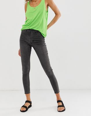 Cheap Monday - Spray on skinny jeans van biologisch katoen met hoge taille-Zwart