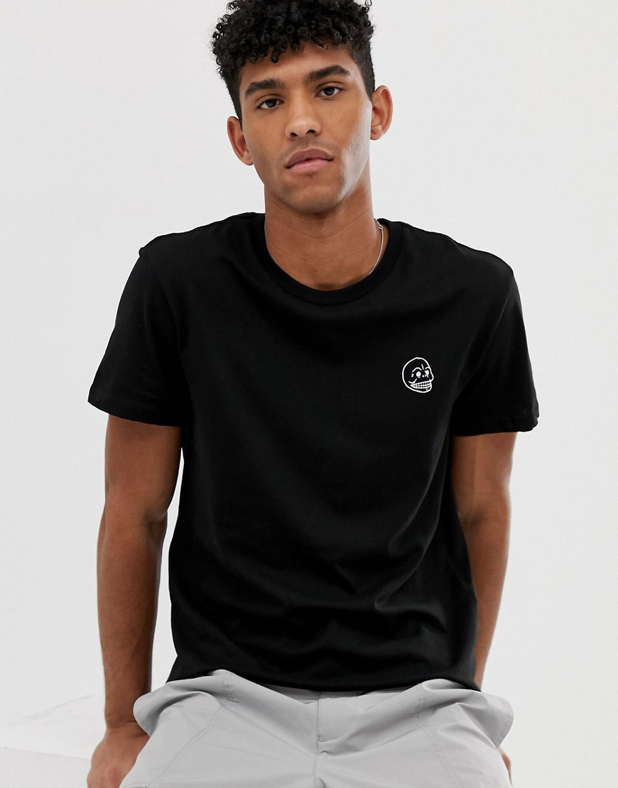 Cheap Monday - Standard T-shirt met klein doodshoofd-Zwart