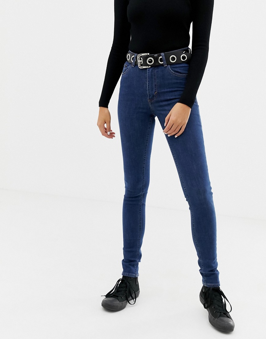 Cheap Monday - Stretch skinny jeans met hoge taille en gerecycleerd en biologisch katoen-Blauw