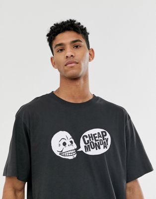 Cheap Monday - T-shirt met tekst-logo in zwart