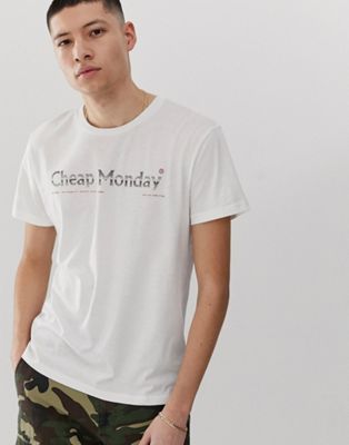 Cheap Monday - T-shirt met vervaagd logo in wit