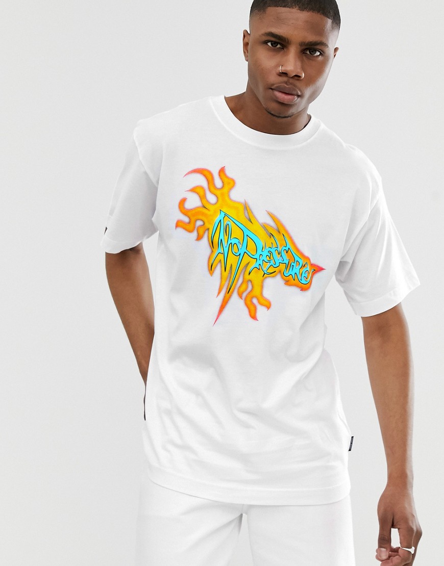 Cheap Monday - T-shirt met vlammenprint-Wit