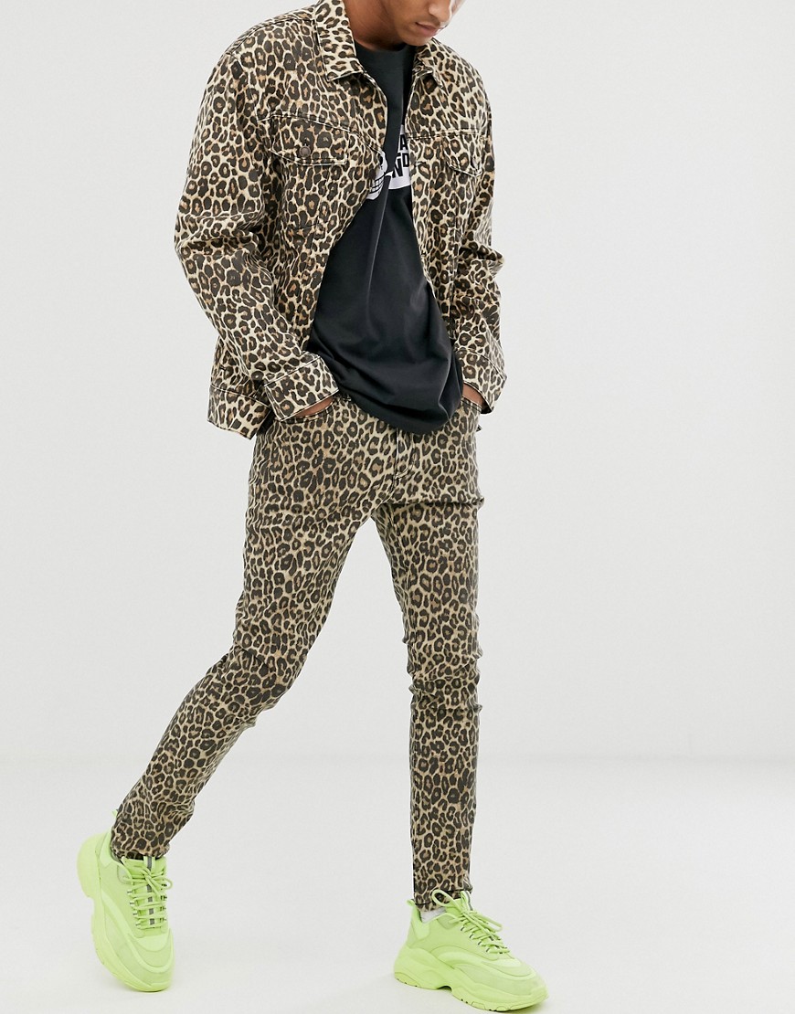 Cheap Monday – Tight – Leopardmönstrade skinny jeans-Sandfärgad