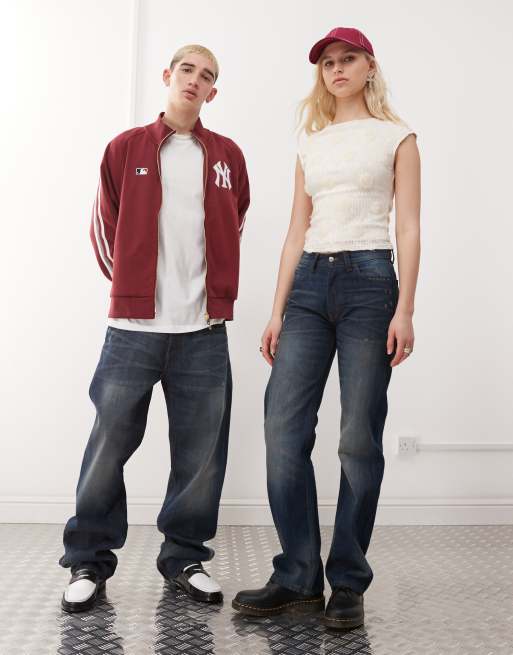 Cheap Monday - Unisex - Anti - Stive jeans med lige ben i blå vintage-vask