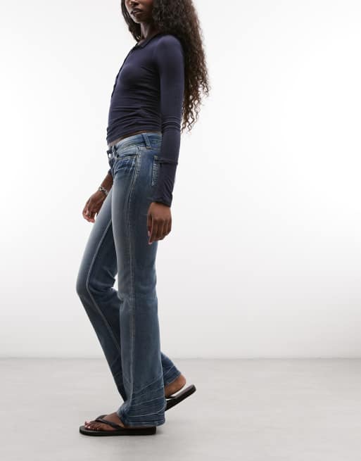 Cheap Monday - vaqueros denim acampanados Booty Bei en lavado azul, 2 de 5