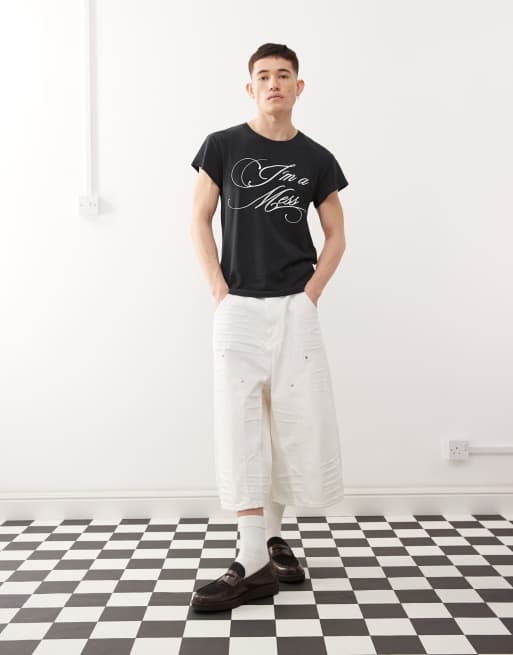 Cheap Monday x Landon Barker - Dunno - Hvide jorts