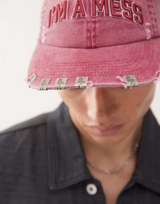 Cheap Monday X Landon Barker I'm A Mess Cap In Red