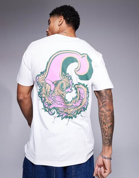 Cheats & Thieves back motif print 200gsm t-shirt in white - view 1