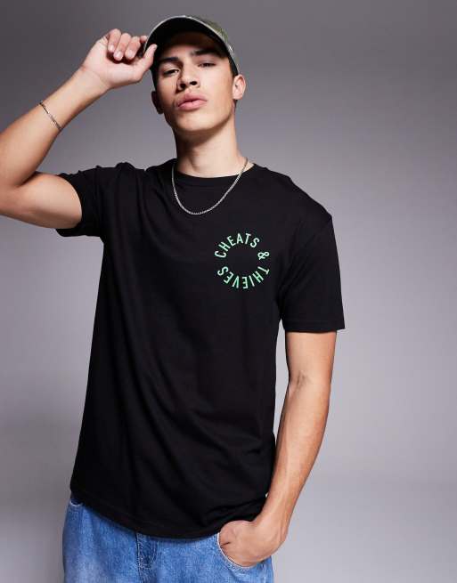 Cheats & Thieves logo back print 200gsm t-shirt in black | ASOS