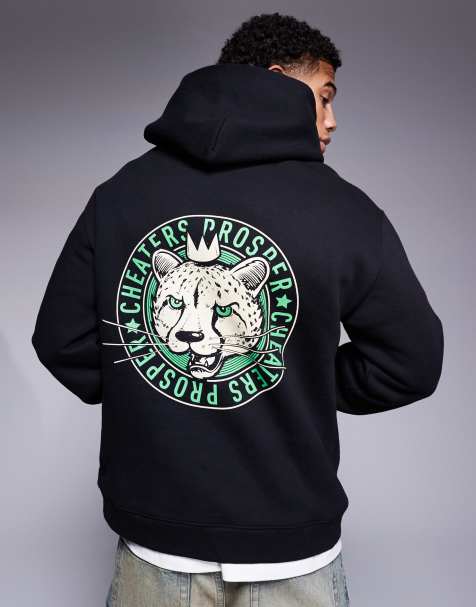 Cheats & Thieves - Sweat à capuche 320 gsm à logo imprimé au dos - Noir - view 1