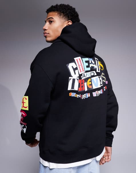 Cheats & Thieves - Sweat à capuche 320 gsm à logo imprimé au dos - Noir - view 1