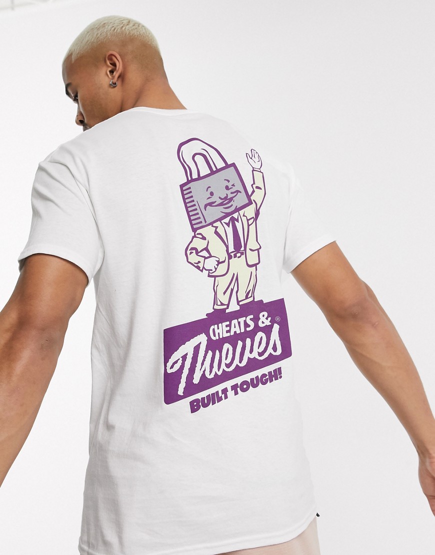 Cheats & Thieves - T-shirt con stampa sul retro-Bianco