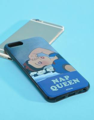 фото Чехол для iphone 6/6s/7/8 с принтом белоснежки и надписью "nap queen" typo disney-синий