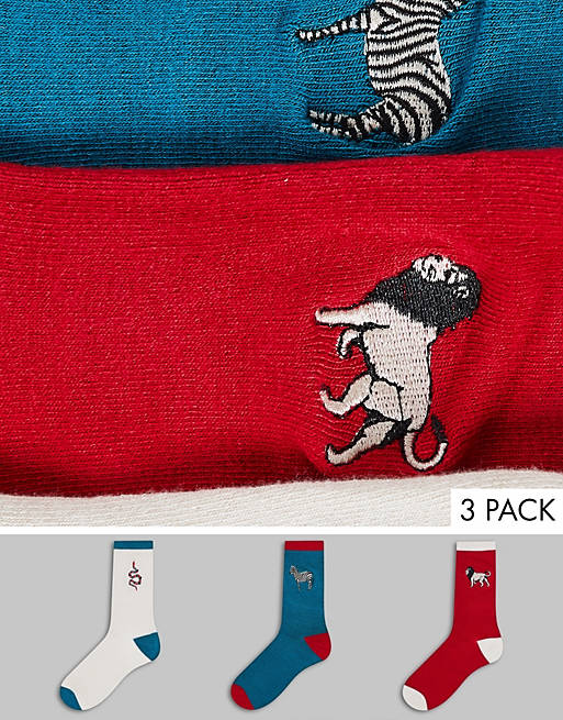 Multipacks Chelsea Peers 3 pack animal motif socks in giftbox 