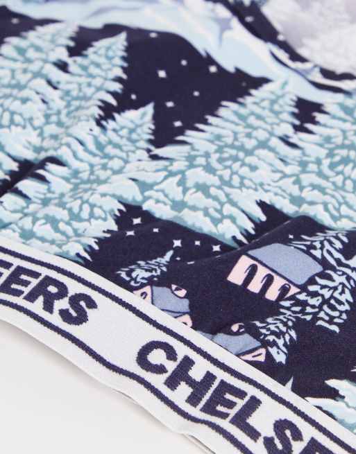 Chelsea Peers 3 pack bralet set in snowy mountain print, 4 of 4