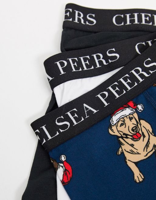 Chelsea Peers Christmas Festive Vintage Boxers, Pack of 3, Red at John  Lewis & Partners