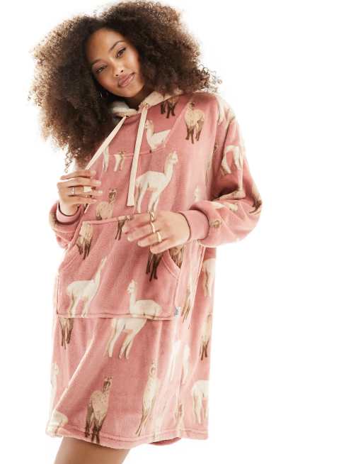 Chelsea Peers alpaca fleece snuggle hoodie in pale pink
