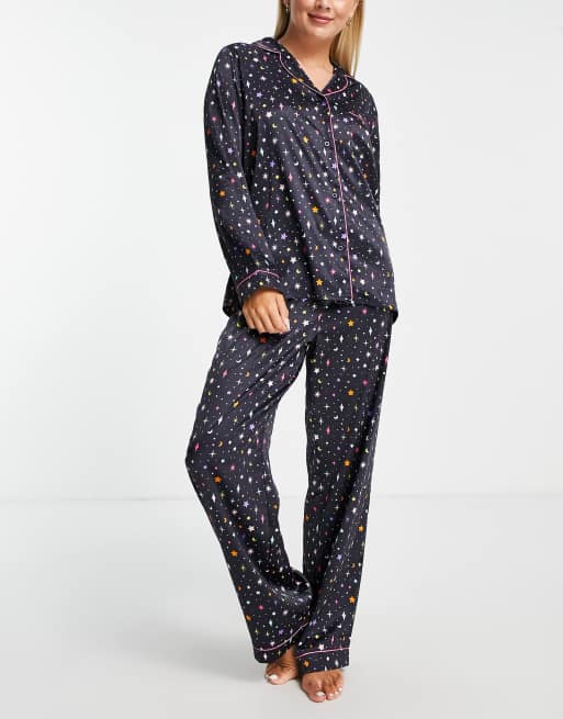 Chelsea Peers - Charms - Pigiama in raso blu navy, 2 di 4