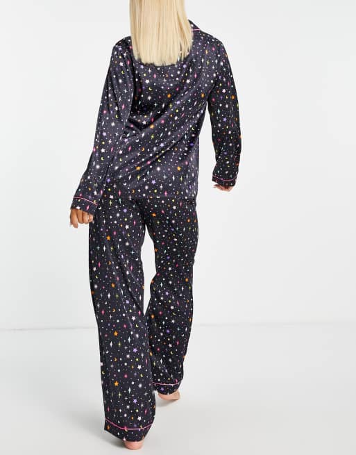 Chelsea Peers - Charms - Pigiama in raso blu navy, 4 di 4