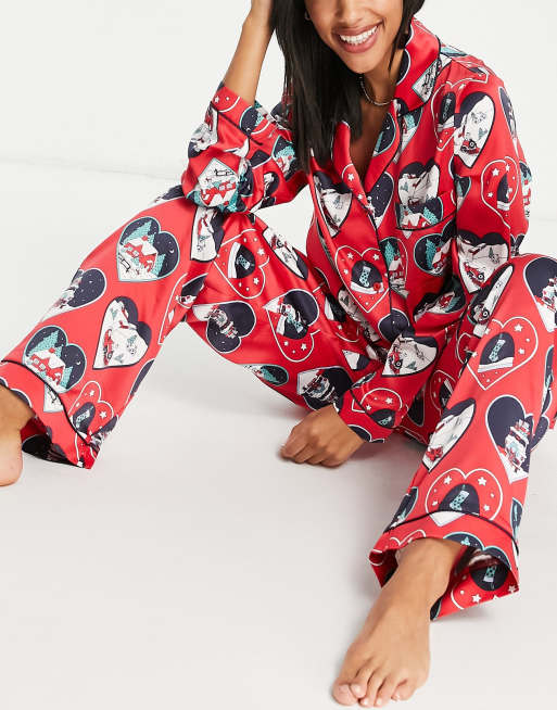 Satin christmas pjs hot sale