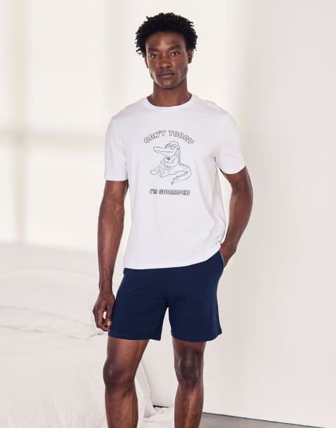 Chelsea Peers Cotton embroidered can't today i'm swamped short pyjama set in white - view 1