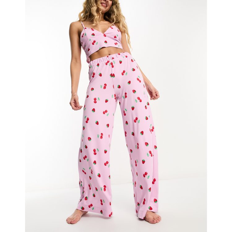 Chelsea Peers rainbow dinosaur crop top and legging pyjama set in pink -  ShopStyle Hosiery