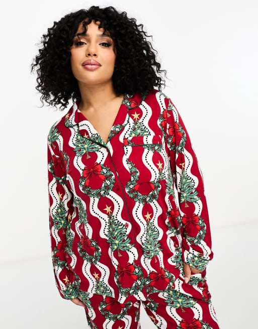 Chelsea Peers Curve Christmas print pajama set in multi, 2 of 4