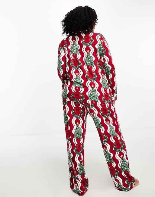 Chelsea Peers Curve Christmas print pajama set in multi, 4 of 4