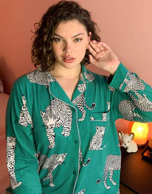 Green discount leopard pajamas