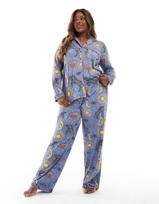 Chelsea Peers Curve Exclusive long sleeve and pants set in lilac celestial print