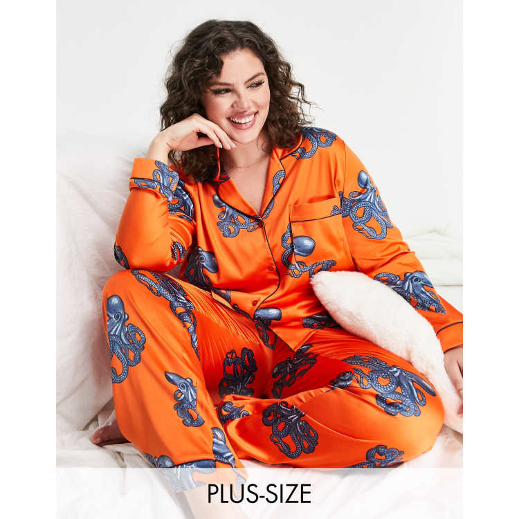 Orange discount satin pyjamas