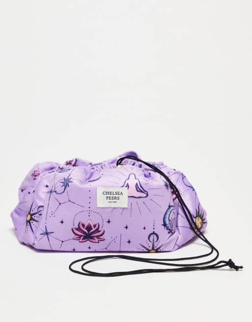 Chelsea Peers draw string make up bag in lilac celestial print | ASOS