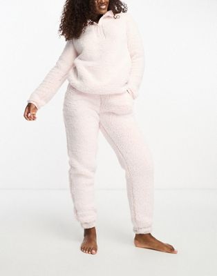 Chelsea Peers Exclusive fleece top and jogger set in pink
