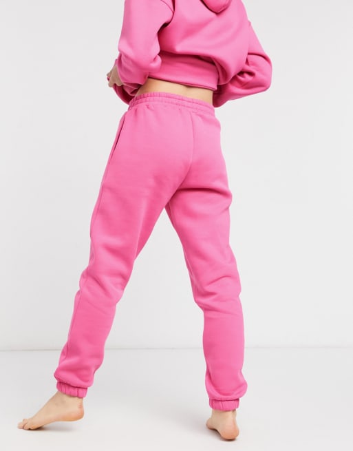 Chelsea Peers Exclusivit ASOS Pantalon de jogging confort pais en coton Rose bonbon PINK