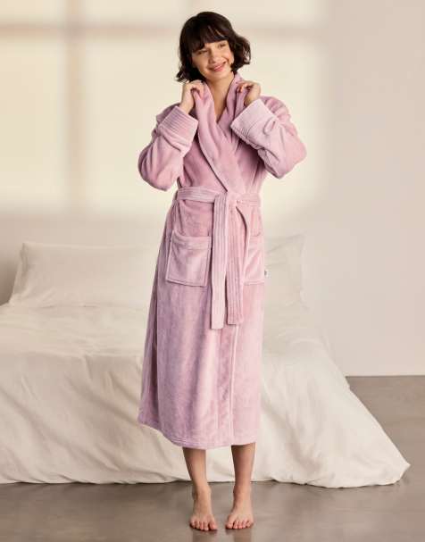 Chelsea Peers Fleece long dressing gown - pink in pink - view 1