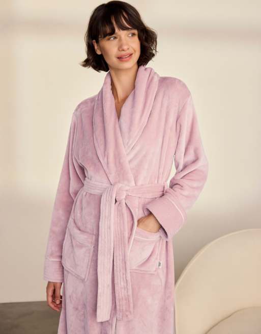 Chelsea Peers Fleece long dressing gown - pink in pink, 5 of 7