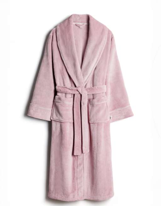 Chelsea Peers Fleece long dressing gown - pink in pink, 7 of 7