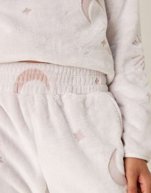 Chelsea Peers fleece lounge set in tonal star print, 4 of 4