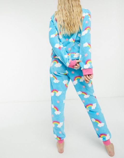 Chelsea Peers fleece rainbow pyjamas