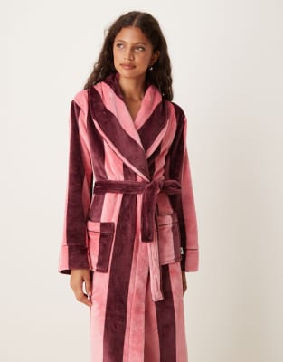 Chelsea Peers Fleece Robe In Pink