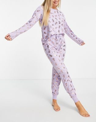 Chelsea Peers foil pineapple long pajama set in lilac