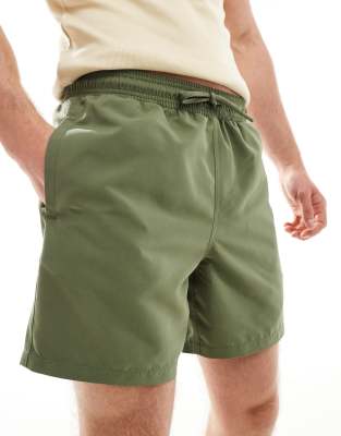 Chelsea Peers Chelsea Peers garment wash beach swim short in khaki-Green