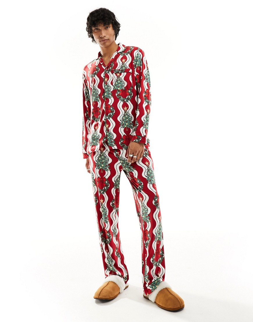 Chelsea Peers His & Hers Christmas print pyjama set in multi