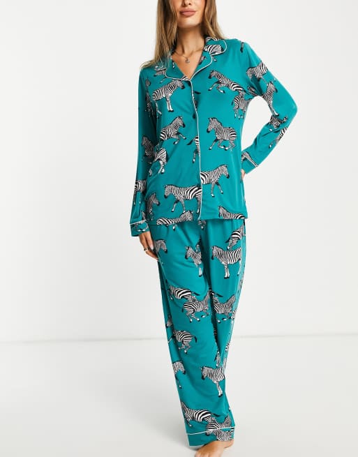 Turquoise best sale satin pyjamas